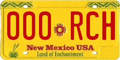 NM license plate 000RCH