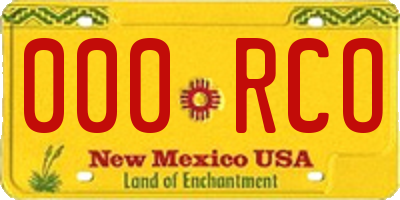 NM license plate 000RCO
