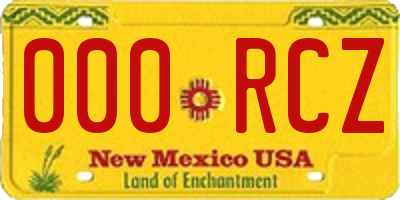 NM license plate 000RCZ