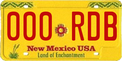 NM license plate 000RDB