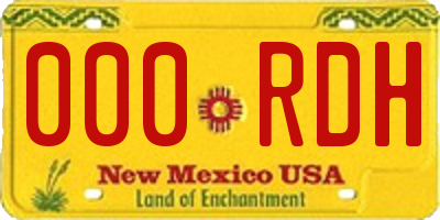 NM license plate 000RDH
