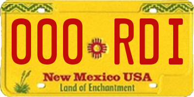NM license plate 000RDI