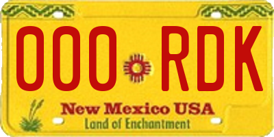 NM license plate 000RDK