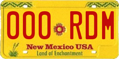 NM license plate 000RDM