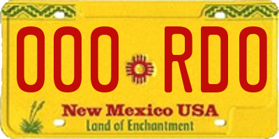 NM license plate 000RDO