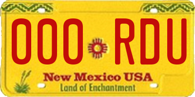NM license plate 000RDU