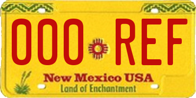 NM license plate 000REF