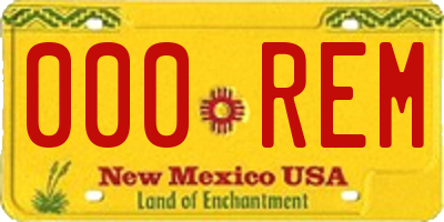 NM license plate 000REM