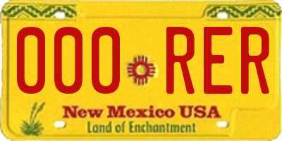 NM license plate 000RER