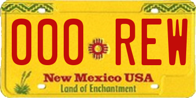 NM license plate 000REW