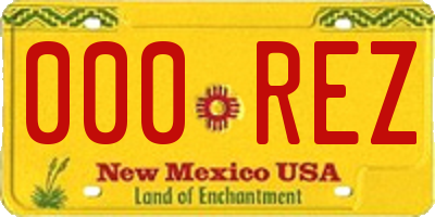 NM license plate 000REZ
