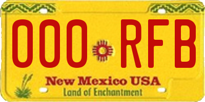 NM license plate 000RFB