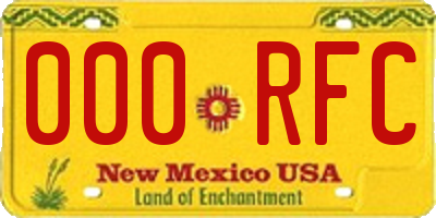 NM license plate 000RFC