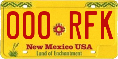 NM license plate 000RFK