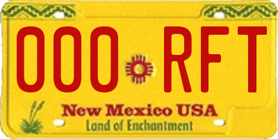 NM license plate 000RFT
