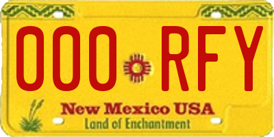 NM license plate 000RFY