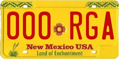 NM license plate 000RGA