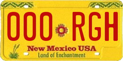 NM license plate 000RGH
