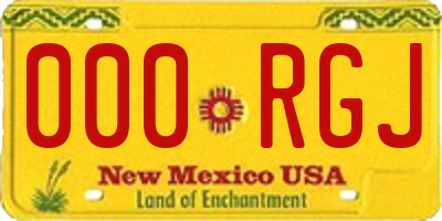 NM license plate 000RGJ