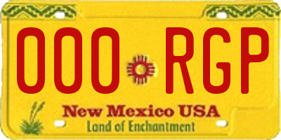 NM license plate 000RGP