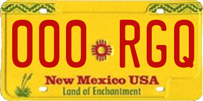 NM license plate 000RGQ