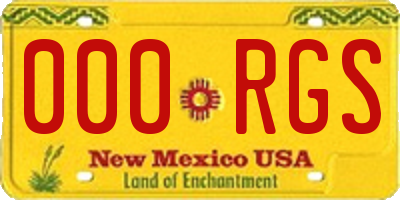 NM license plate 000RGS