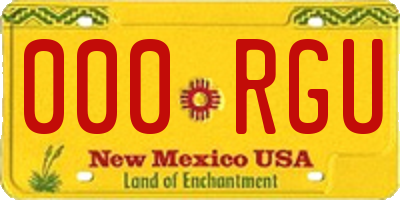 NM license plate 000RGU