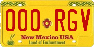 NM license plate 000RGV