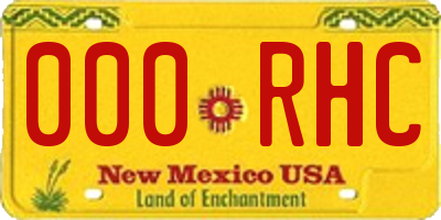 NM license plate 000RHC
