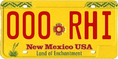NM license plate 000RHI