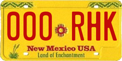 NM license plate 000RHK