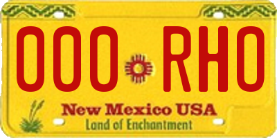 NM license plate 000RHO