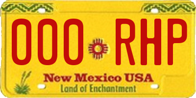 NM license plate 000RHP