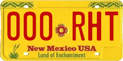 NM license plate 000RHT