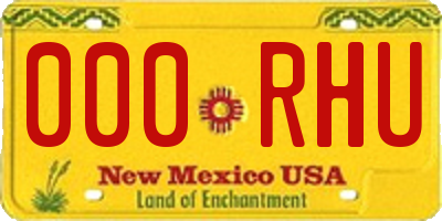 NM license plate 000RHU