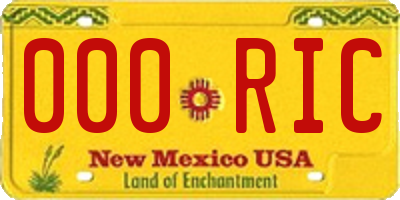 NM license plate 000RIC
