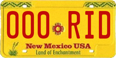 NM license plate 000RID
