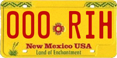 NM license plate 000RIH