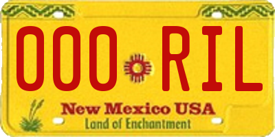 NM license plate 000RIL