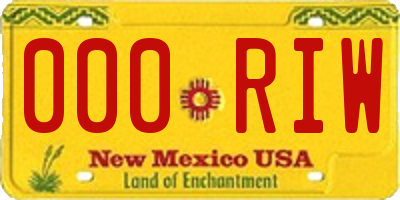 NM license plate 000RIW