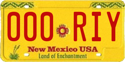 NM license plate 000RIY