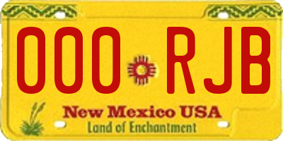 NM license plate 000RJB