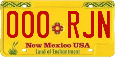 NM license plate 000RJN