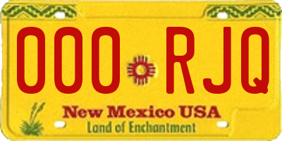 NM license plate 000RJQ