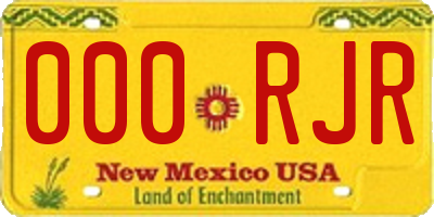 NM license plate 000RJR