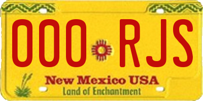 NM license plate 000RJS