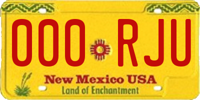 NM license plate 000RJU
