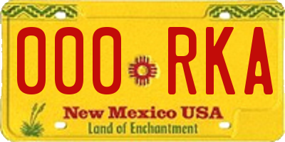 NM license plate 000RKA