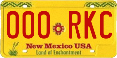 NM license plate 000RKC