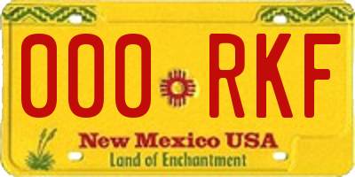 NM license plate 000RKF